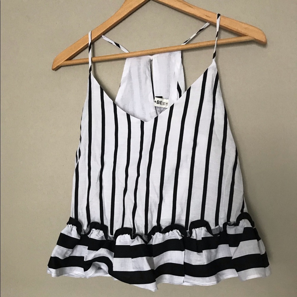 NWT Do + Be striped peplum tank